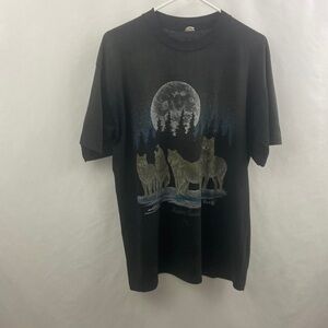 Vintage Native American Wolfs Moon Windsor Canada Single Stitch T Shirt